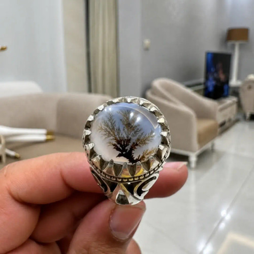 انگشتر شجر تک درختی سنگ طبیعی